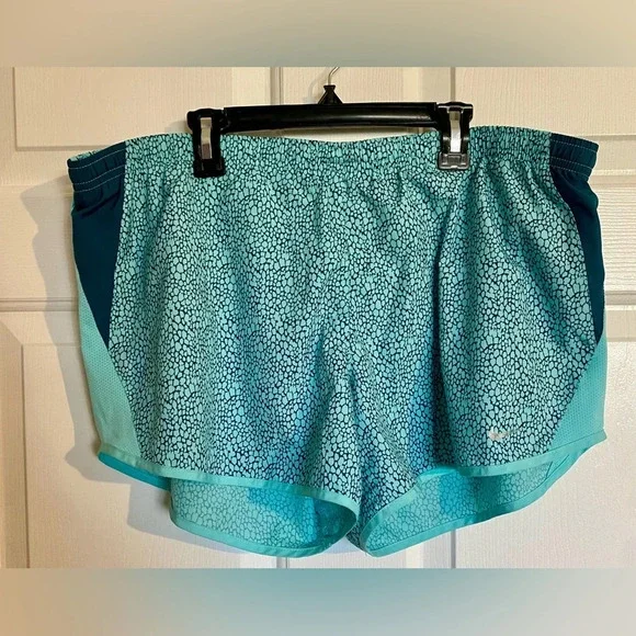 Nike 10K Agua Printed Running Shorts Blue Green Medium Large Nwot - Picture 3 of 7
